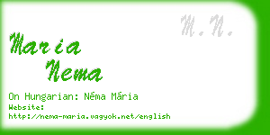maria nema business card