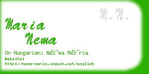 maria nema business card